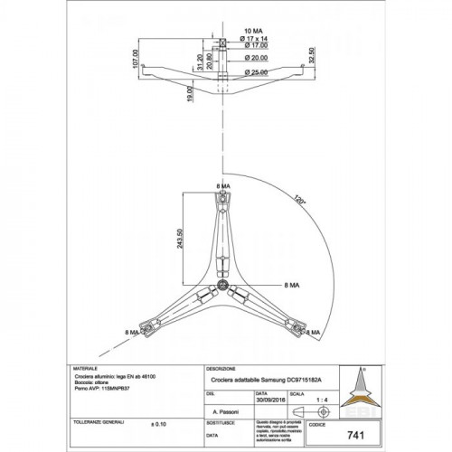 Крестовина барабана SAMSUNG Diamond DC97-15182A Аналог