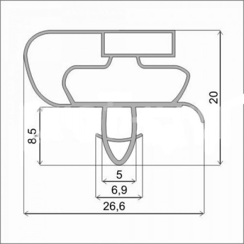 Уплотнитель 650x710 мм для холодильника профиль Атлант(паз)