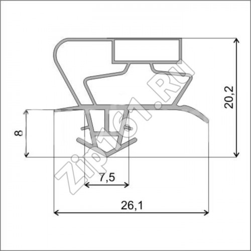 Уплотнитель холодильника 520x730мм Профиль Skycold